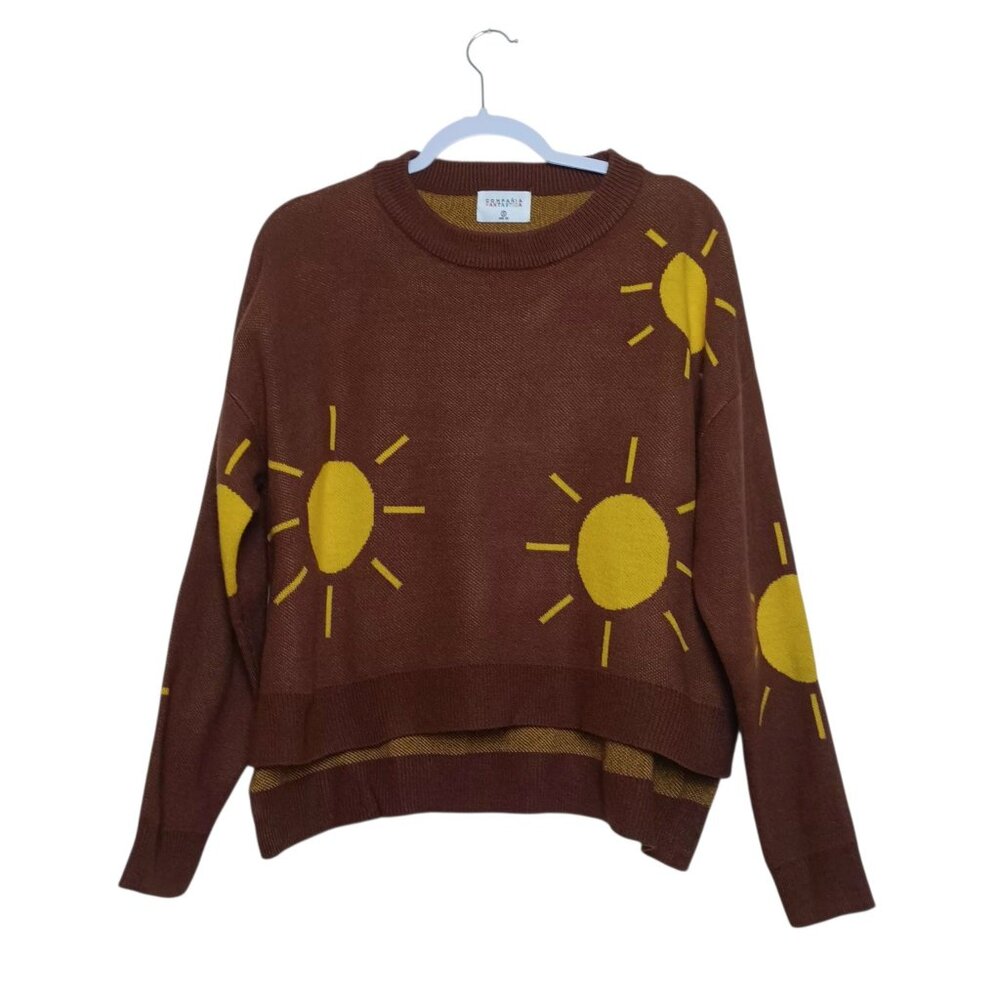 Compania Fantastica Crew Neck Sweater Knit Sunshine Suns Size SMALL - Picture 2 of 10